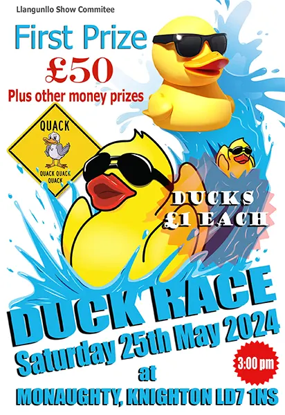 Llangunllo Duck Race Saturday 25th May 2024