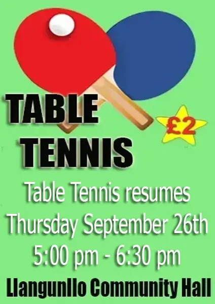 Table Tennis will resume in September 2024